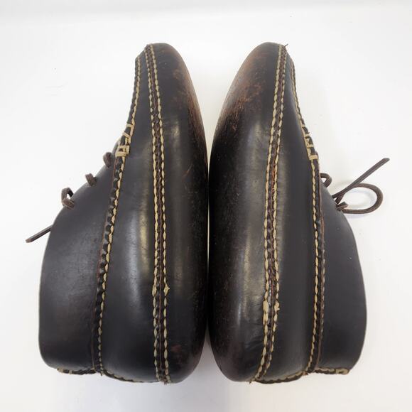 Cabelas Men Brown Leather Chukka Moccasin Ankle Boots Size 7 Lace Up Stitching - Picture 10 of 11